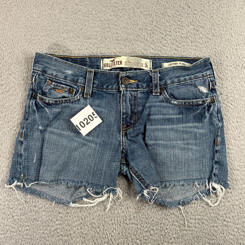 Y2K Women's Juniors Hollister Jean Shorts Cut Offs Size 3 Or W26"